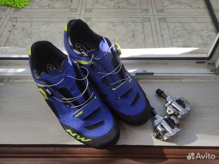 Велотуфли+педали northwave origin plus mtb spd 44