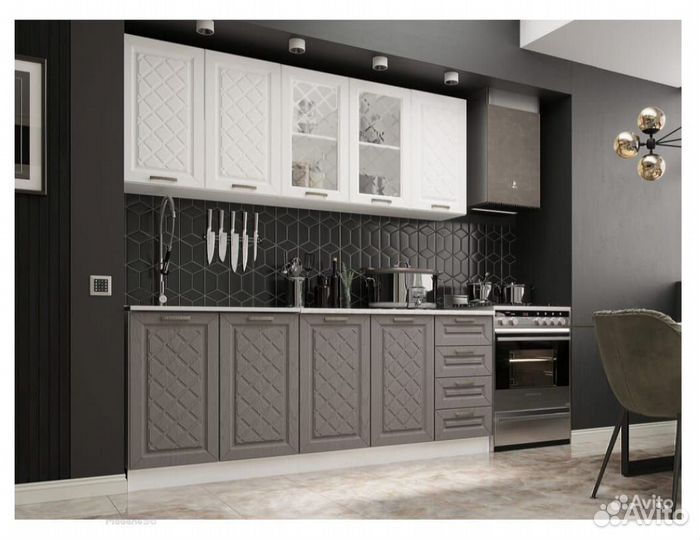 Кухня Агава мдф 2000 акация белая-трюфель