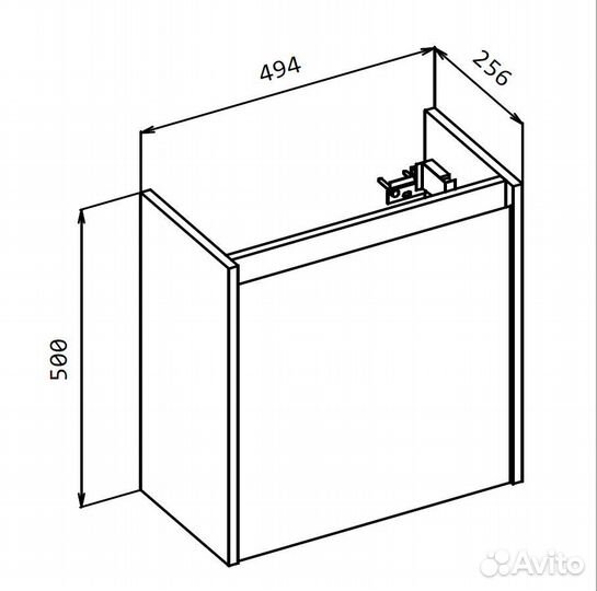 Тумба с раковиной Belbagno Kraft Mini 50 R подвес