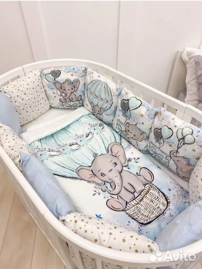 Бортики и одеяло в детскую кроватку