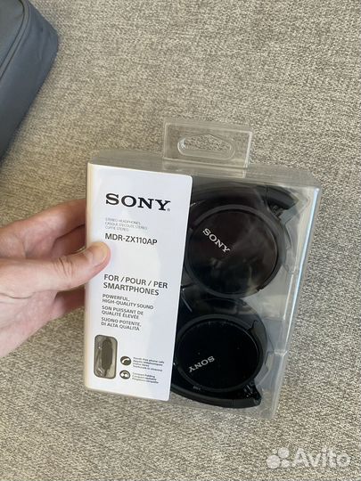 Наушники гарнитура sony MDR-ZX110AP черный