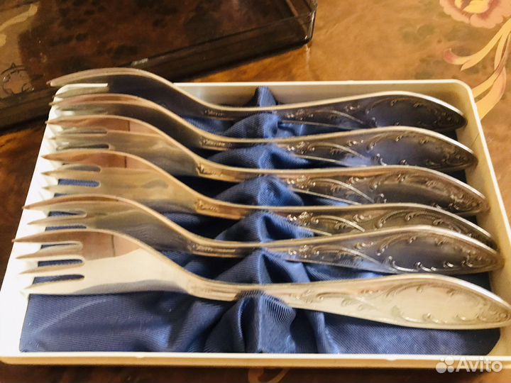Набор чайные ложки десертные вилки мельхиор СССР