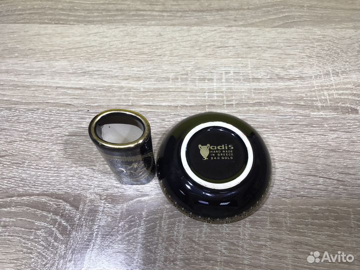 Б.848 Керамическая пепельница + спичечница 24к