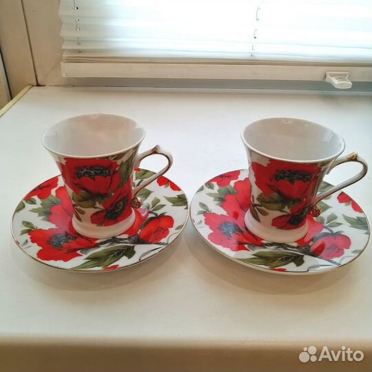 Кофейный набор из фарфора Elan Gallery серия Маки