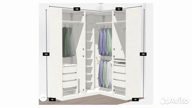 Шкаф Икеа (IKEA) гардеробная система без дверей купить в Москве ...