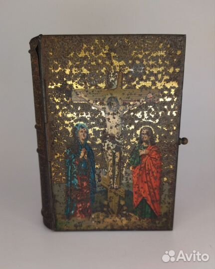 Молитвенник напоминальник жестяная обложка 19 век