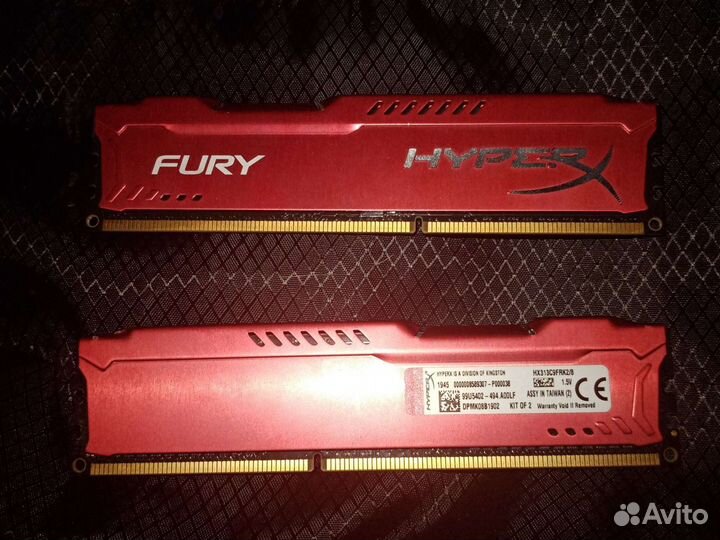 Оперативная память Kingston HyperX fury ddr3 4гб