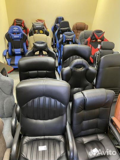 Магазин компьютерные красла текстиль/кожа