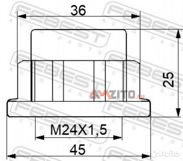 Febest 1698-nhub02 Гайка ступицы mercedes benz ML/GL/GLE