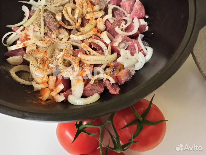 Казан чугунный 8л плоское дно