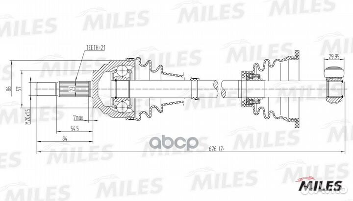Привод в сборе renault clio II/kangoo 1.2-1.6 9