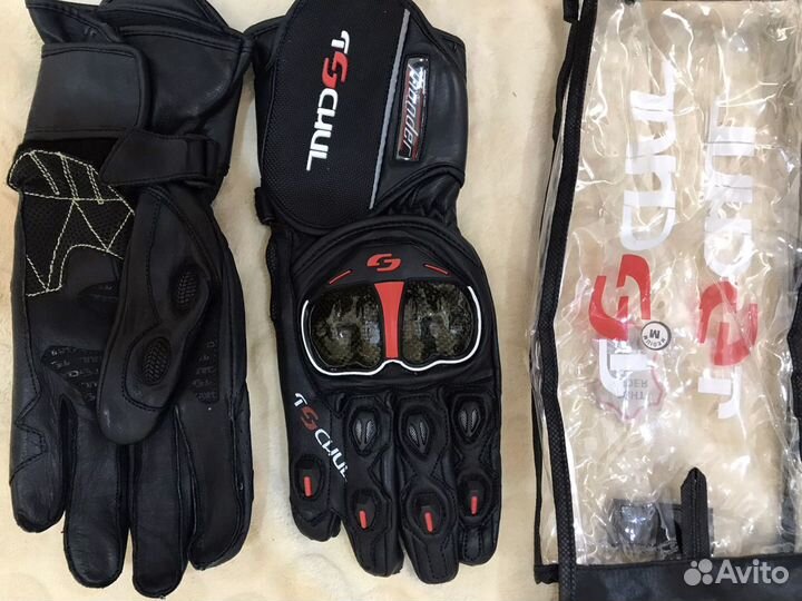 Кожаные мото перчатки Tschul