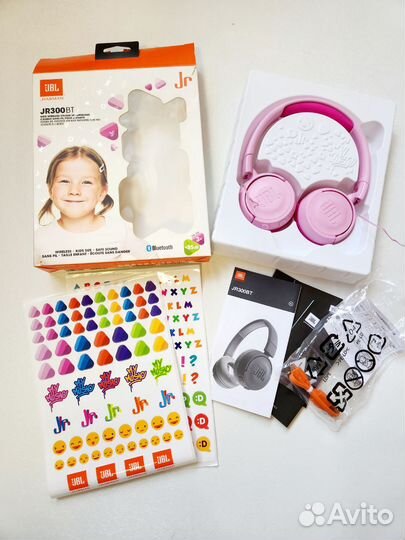 Детские наушники с микрофоном JBL JR300BT Pink
