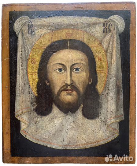 Старинная икона Спас Нерукотворный 19 век