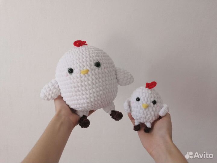 Курочка и цыпленок, мягкая игрушка ручной работы