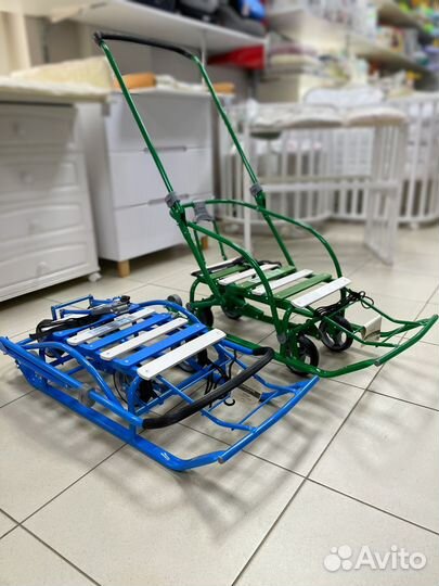 Детские санки с колесами складные Nikki 3