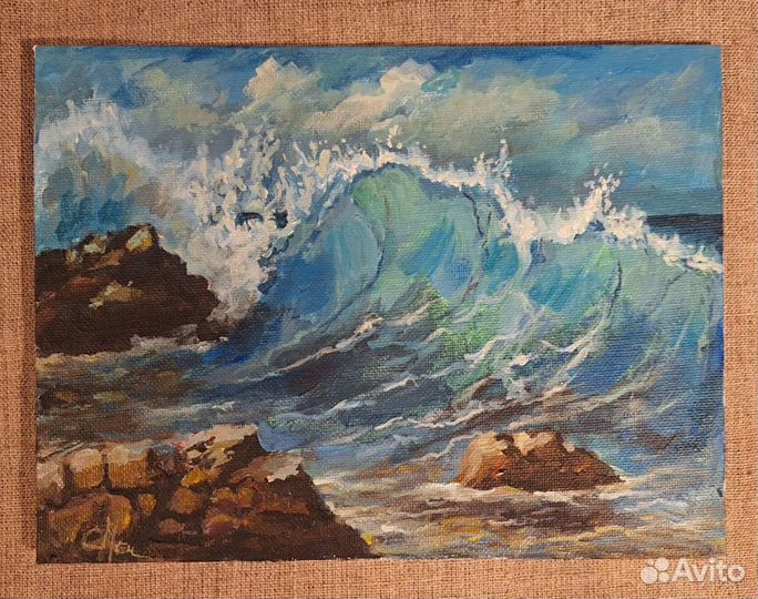 Картина маслом на холсте морской пейзаж