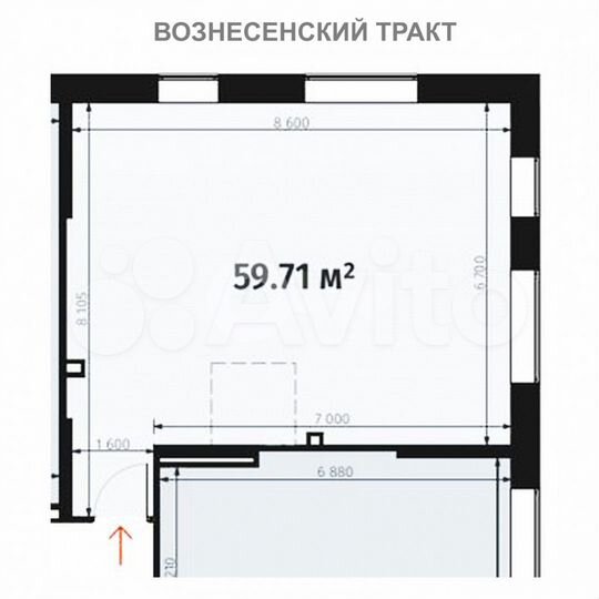 Коммерческое помещение 59,71м²
