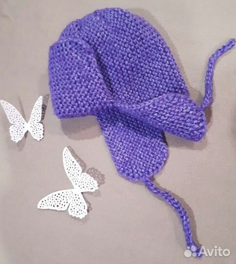 Шапка ушанка ручной вязки