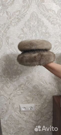 Шапка из натурального меха норковая