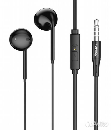 Наушники с микрофоном Fumiko EP07, черный