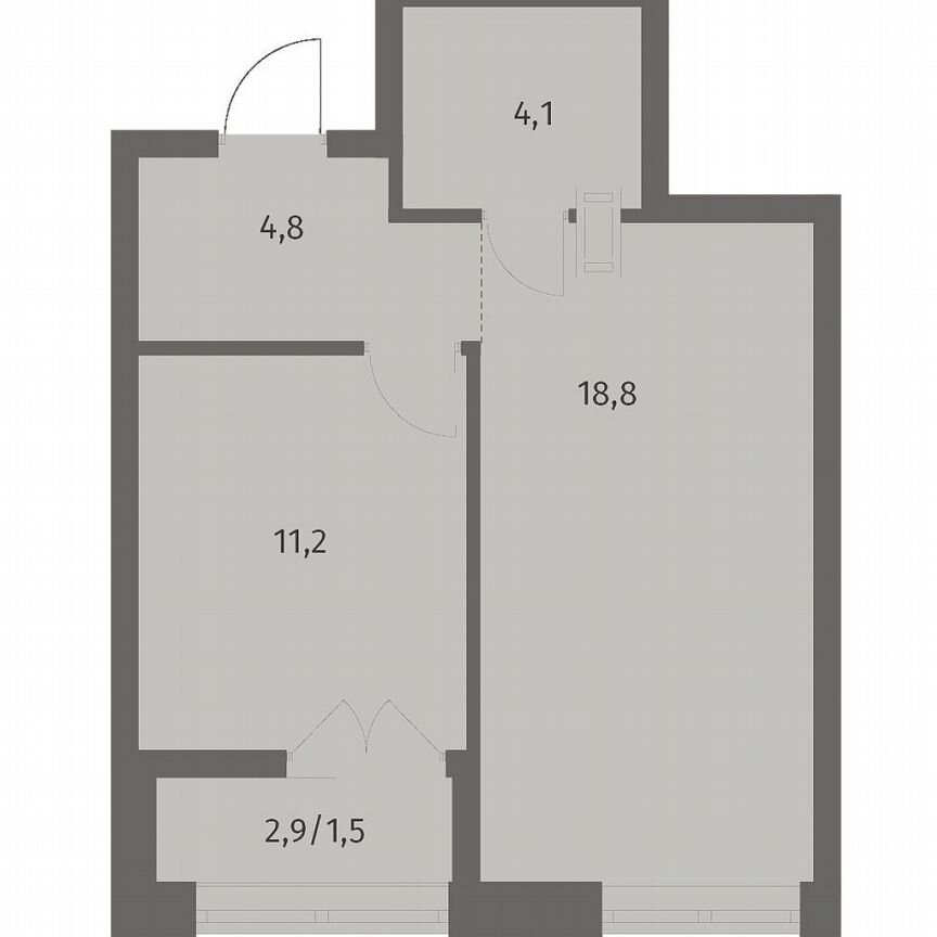 1-к. квартира, 40,5 м², 5/12 эт.