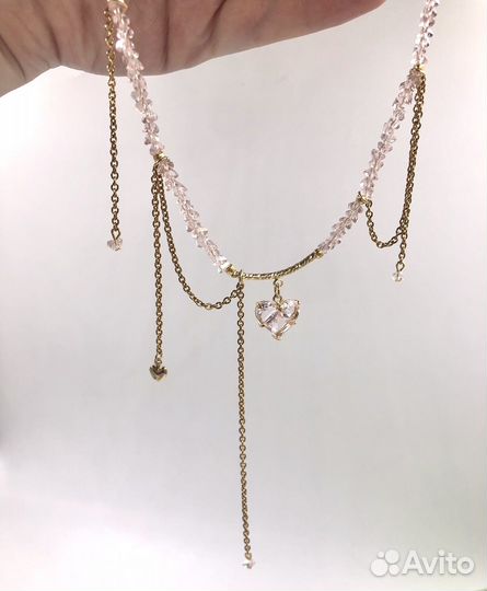 Чокер в стиле Pinterest розовый