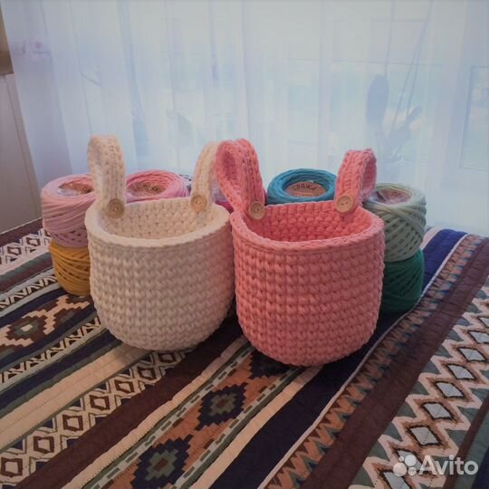 Корзинка подвесная вязаная, органайзер