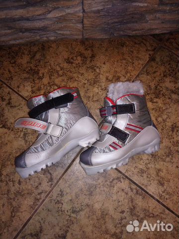 Лыжные ботинки spine +лыжи с креплениями и палки