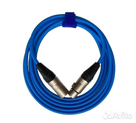 Кабель микрофонный GS-PRO XLR3F-XLR3M (blue) 10 метров
