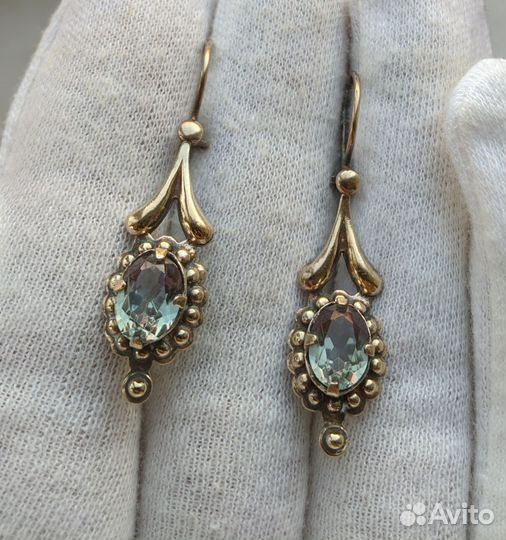 Серебряные серьги СССР 875 пробы