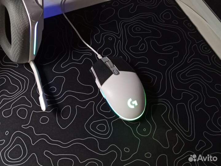 Игровая мышь Logitech g102 white (с грипсами)