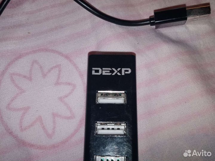 Компактный внешний юсб разветвитель dexp вт7-01