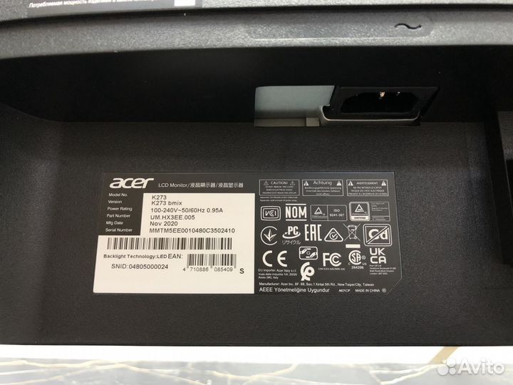 Монитор Acer 27 дюймов с IPS матрицей 75 Гц