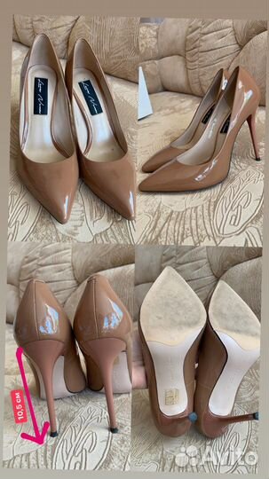 Женские кожаные туфли лодочки бежевые/черные р.36