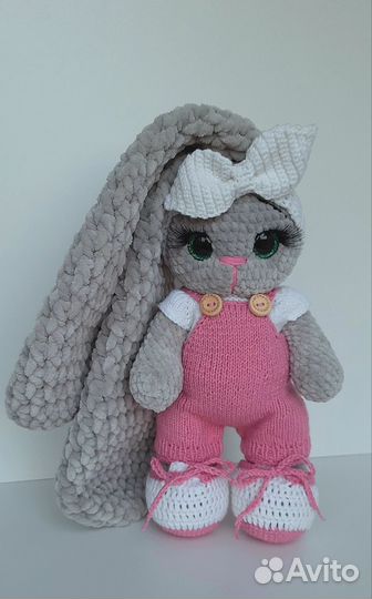 Вязаный заяц мягкая игрушка,читать описание
