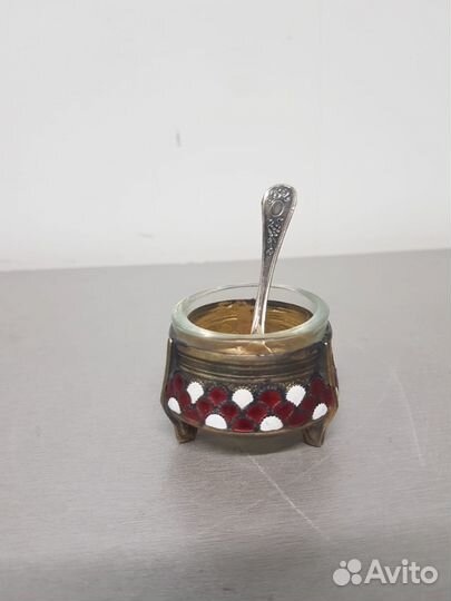 Солонка мельхиор эмали юммет