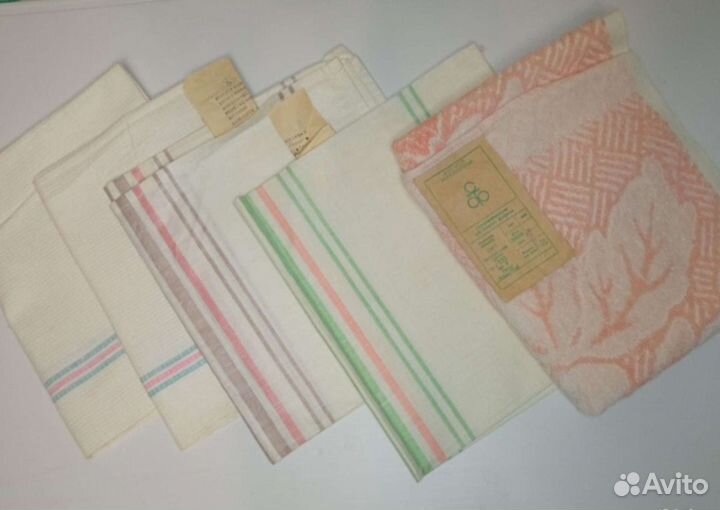 Полотенца СССР лен махровое вафельное