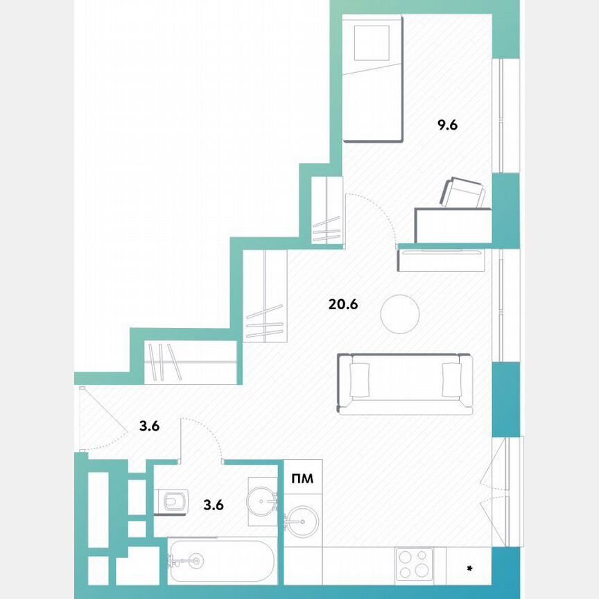 1-к. квартира, 37,4 м², 23/30 эт.