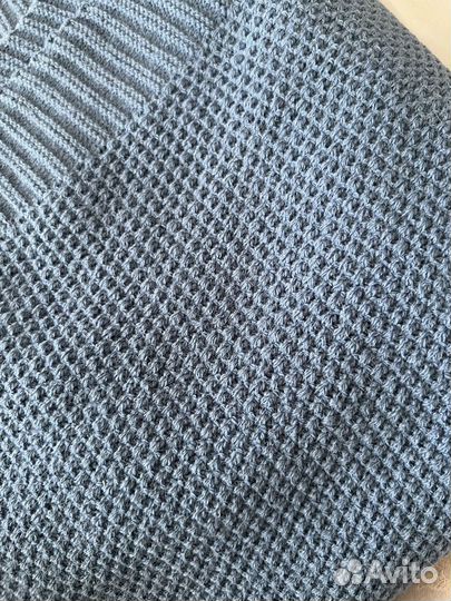 Голубой плед цвета джинс, детский плед, шерсть