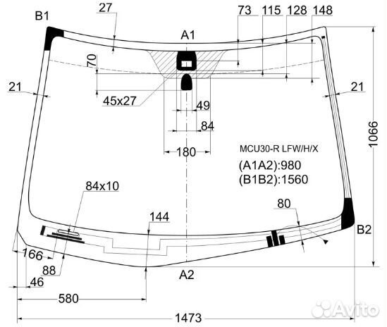 Стекло лобовое XYG MCU30rlfwhx 3138 Toyota Harrier