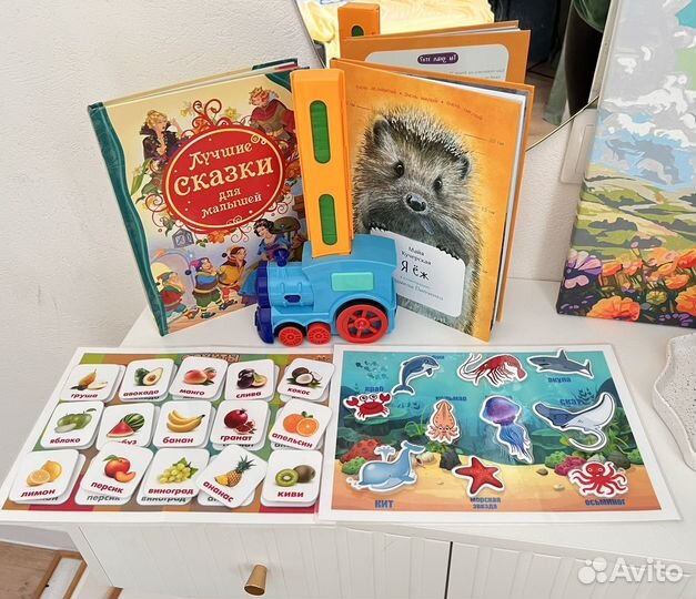 Сортер на липучках паровоз и книги