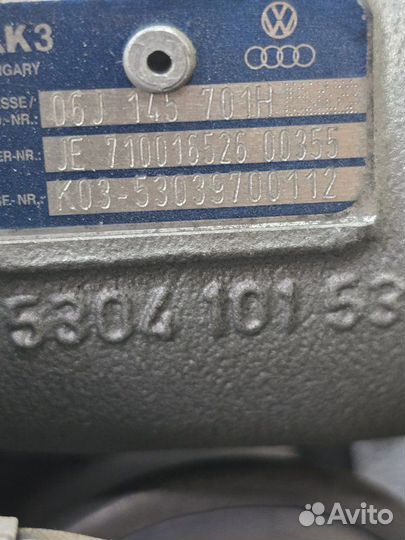 Турбокомпрессор Audi A3 8P BYT 2007