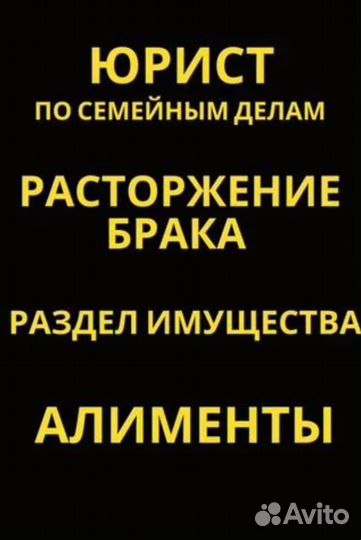 Семейный юрист алименты развод раздел имущества