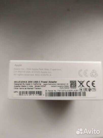 Зарядное устройство Apple 20w блок питания Адаптер