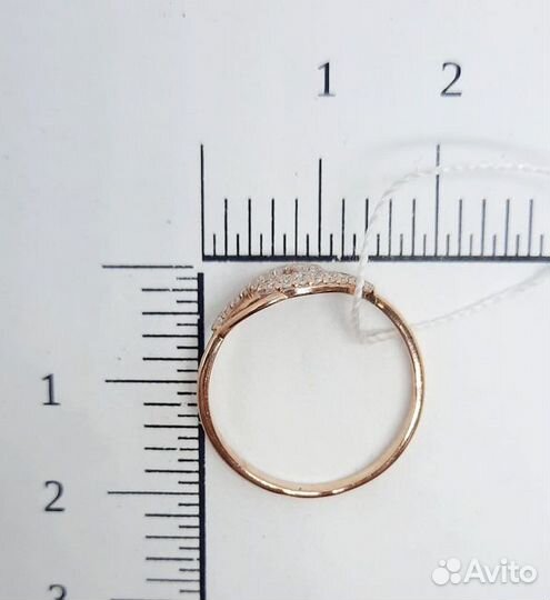 Золотое кольцо с фианитом 17,5р