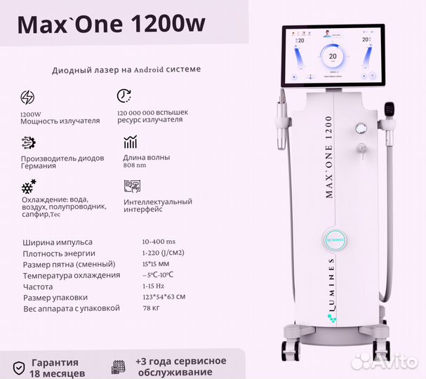 Диодный лазер люминес Макс’Ван 1200W