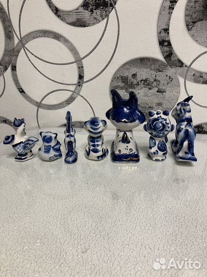 Фарфоровые фигурки Гжель одним лотом