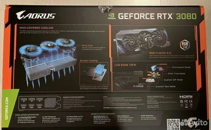 Видеокарта RTX 3080 Aorus