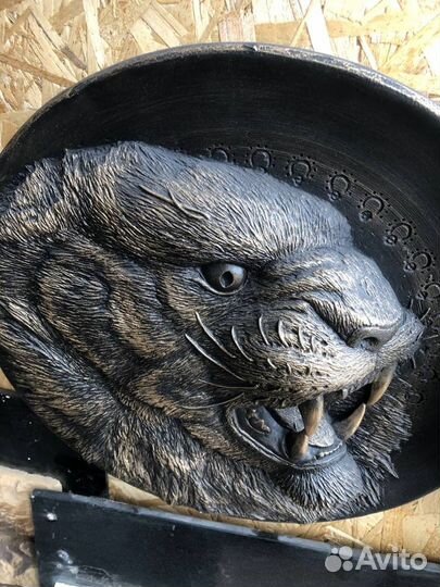 Декоративная тарелка бетон, ручная работа